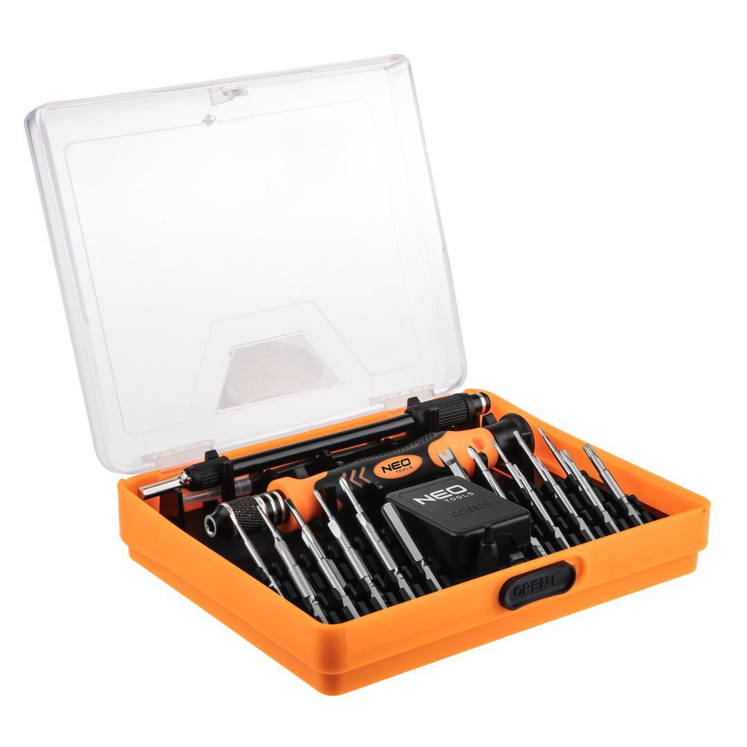 Set de biti cu maner de precizie, 23 de bucati, 1/4