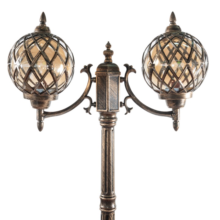 Stalp Gradina 2 X 60W, Exterior, E27, Maro, IP44