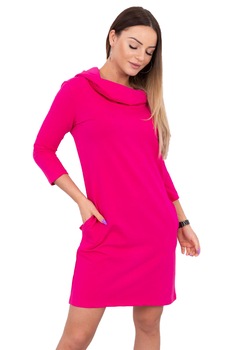Rochie casual-sport cu gluga,bumbac,, Roz, One Size Rochie casual-sport cu gluga,bumbac,, Roz, One Size