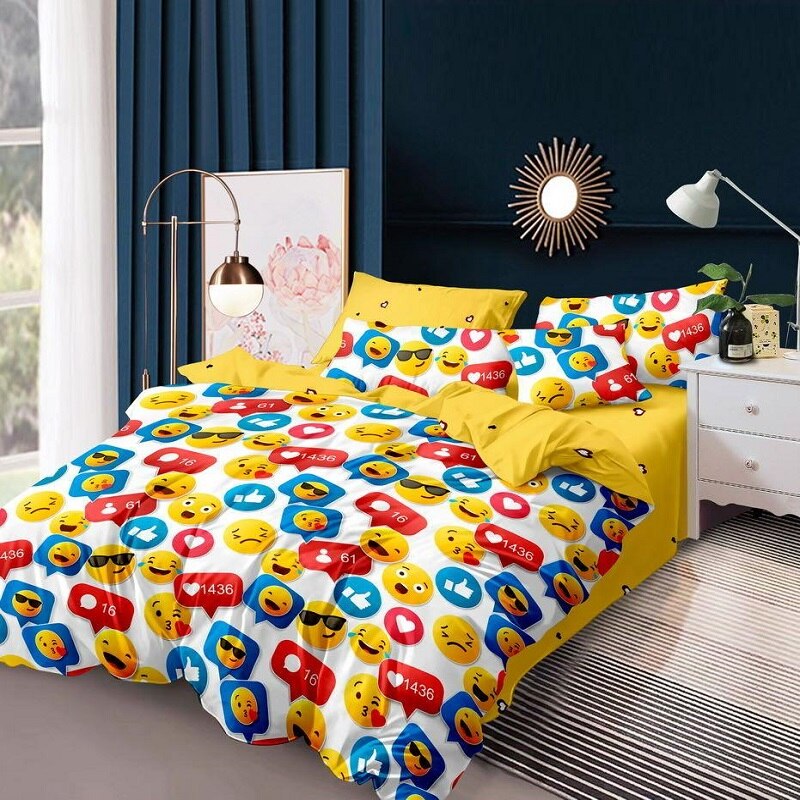 Lenjerie de pat dublu, bumbac satinat, Casa de Vis, R60-351