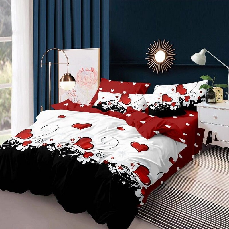 Lenjerie de pat dublu, bumbac satinat, Casa de Vis, R60-361