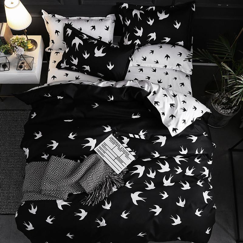 Set lenjerie de pat dublu, bumbac satinat, 4 piese, Casa de Vis, A50-487