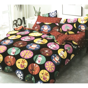 Lenjerie de pat cu 6 piese din bumbac satinat gros cu Mos Craciun Model CRR9003244 Lenjerie de pat cu 6 piese din bumbac satinat gros cu Mos Craciun Model CRR9003244