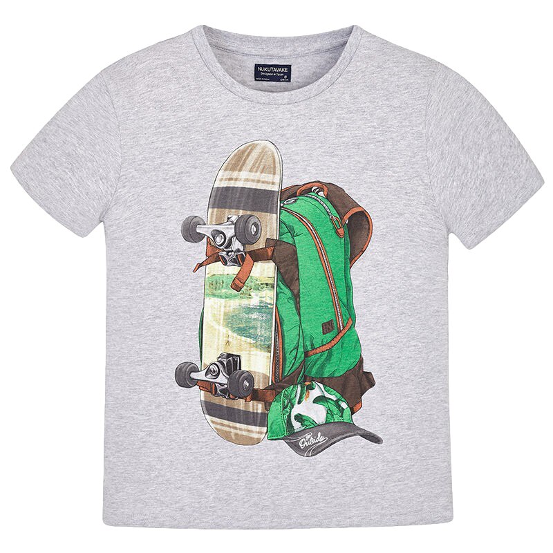 Tricou, Mayoral, cu maneca scurta, baieti, Gri, 162 CM