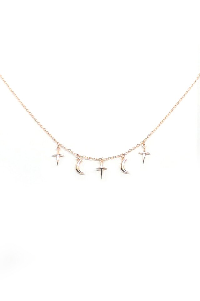 Colier, minimalist rose , argint, reglabil, 41 cm