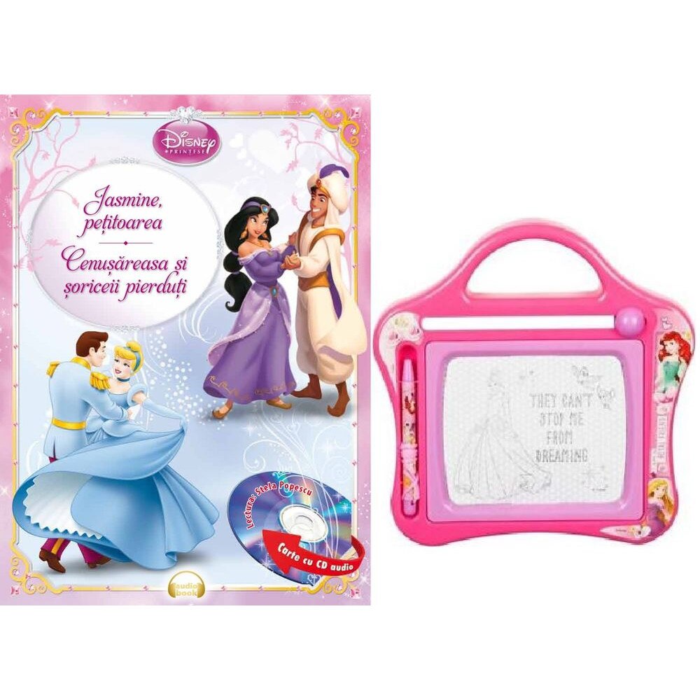 Set Small Magnetic Scribbler + Carte Jasmine petitoarea. Cenusareasa si soriceii pierduti Carte + CD audio - , ed 2017