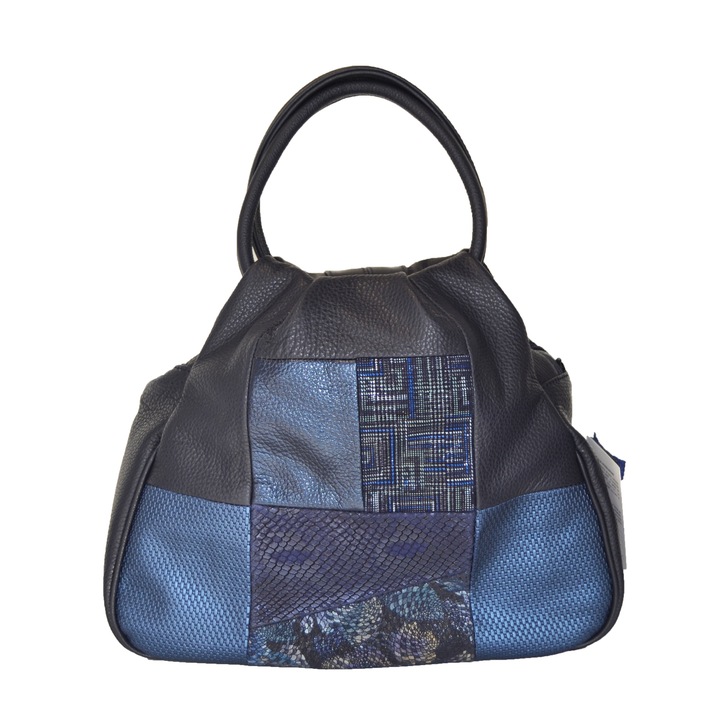 Geanta dama,Zea,blue multicolor,2 manere,28x12x28
