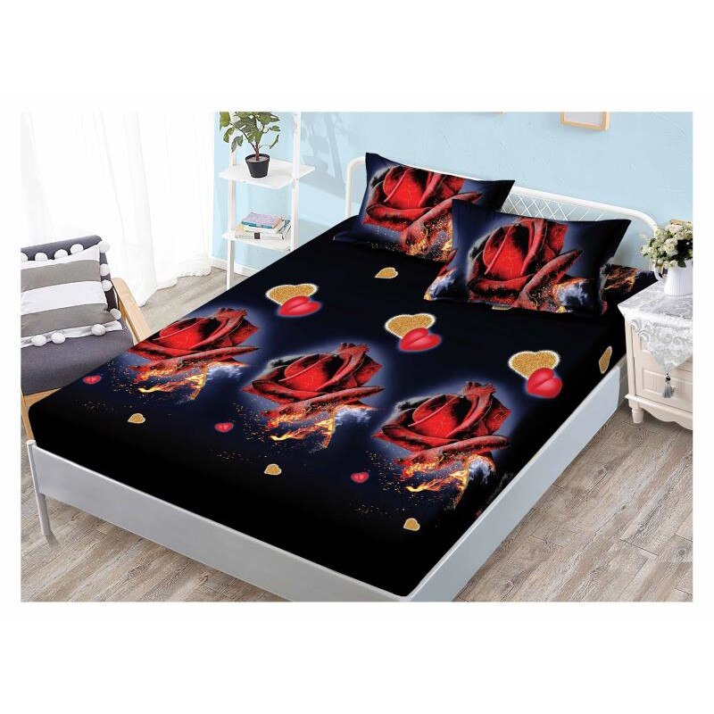 Set husa de pat din finet + 2 fete de perna pentru saltea de 160x200cm HPF70, Pucioasa