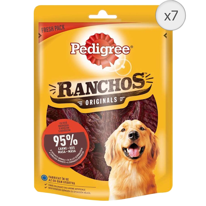 Награди за кучета Pedigree Ranchos, Говеждо месо, 7x70 г