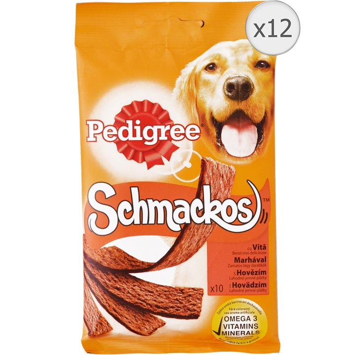 Recompense pentru caini Pedigree Schmackos, Vita, 12x86g