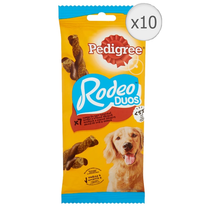Pedigree Rodeo jutalomfalat kutyáknak, 10x123g