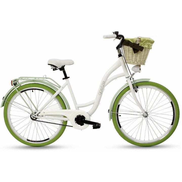 Goetze Colorus Női kerékpár 1 fokozat 26″ kerék 18” váz 155-180 cm magassag Feher/Zold
