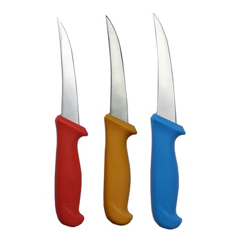 Set 3 Cutite profesionale macelarie transat, otel inoxidabil, lama curbata 13 cm Set 3 Cutite profesionale macelarie transat, otel inoxidabil, lama curbata 13 cm