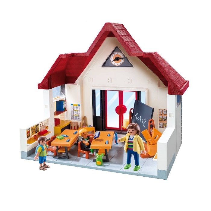 Set de joaca pentru copii tip Elementary school, cu figurine si accesorii mobilier scoala, 4-10 ani, Multicolor, 38x16x29 cm