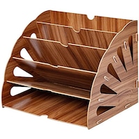 Suport din lemn cu 5 compartimente pentru accesorii birou, Pukkr