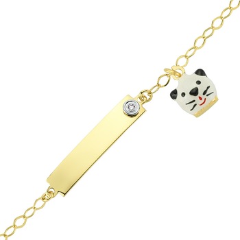 Bratara din aur galben 14 K, 1.67 g, diamant 0.01 carate, 1 piatra, lungime 13 cm, La Rosa Bratara din aur galben 14 K, 1.67 g, diamant 0.01 carate, 1 piatra, lungime 13 cm, La Rosa