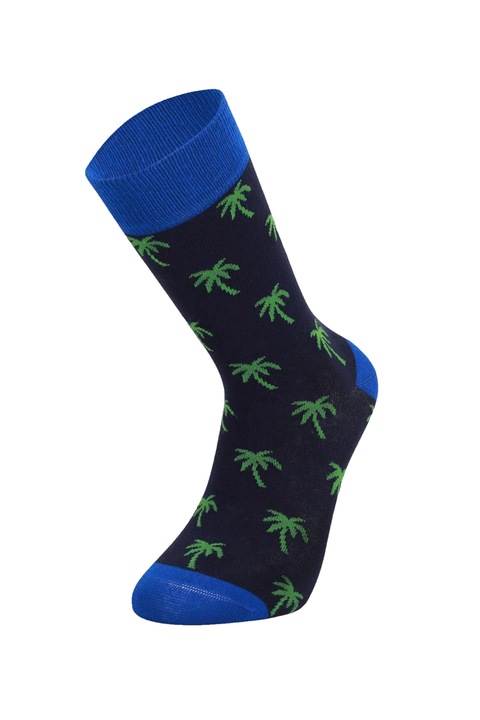 Newtone Vicces színes zokni, varrás nélküli, Pálmafák éjszaka modell, 39-44