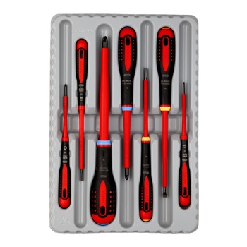 Set de surubelnite izolate electric, Bahco, 7 piese Set de surubelnite izolate electric, Bahco, 7 piese
