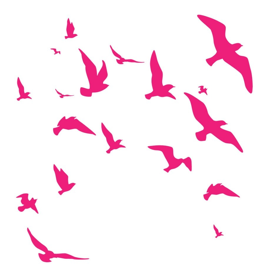 Set Decoratiuni camera bebe - Pasari - Roz - 10 buc