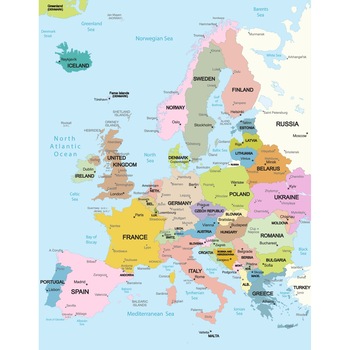 Sticker Harta Europei - 60x90 cm Sticker Harta Europei - 60x90 cm
