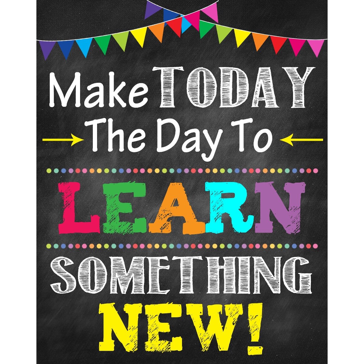 Autocolante Motivationale - Make today the day to learn something new! - 77x100 cm