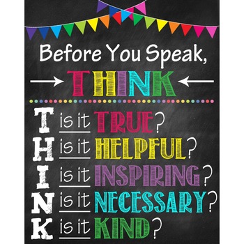 Stickere Decorative pentru Clasa - Before you speak, think - 77x100 cm Stickere Decorative pentru Clasa - Before you speak, think - 77x100 cm
