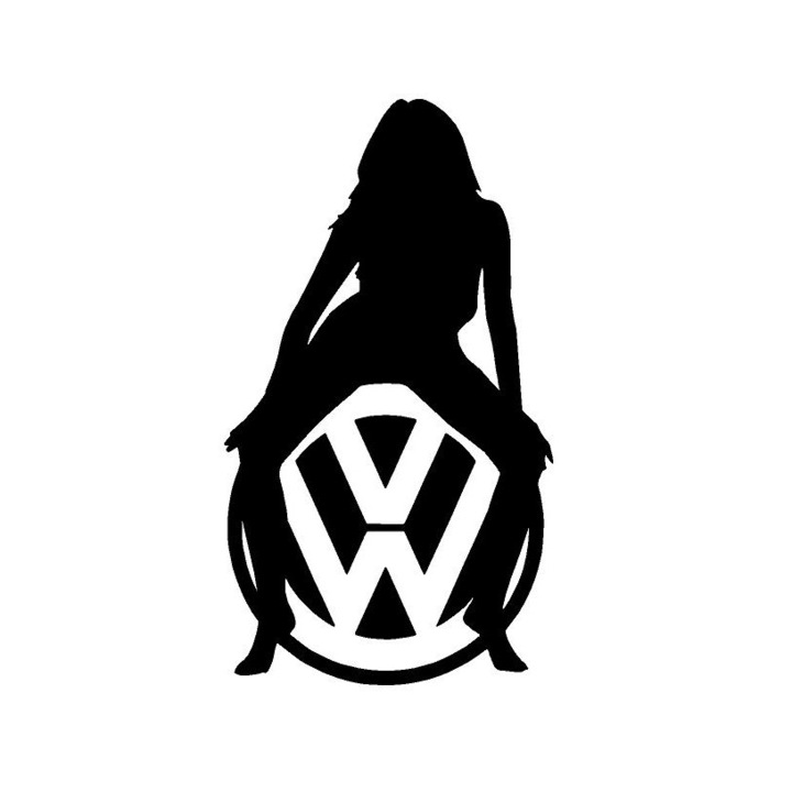Sticker decorativ auto, Volkswagen, 11x20cm, negru
