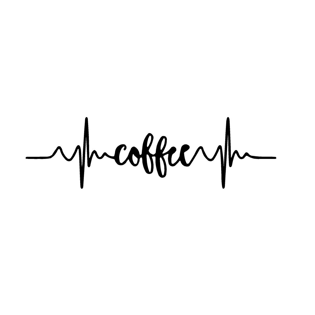 Sticker decorativ perete / geam si auto, Coffee, 20x6cm