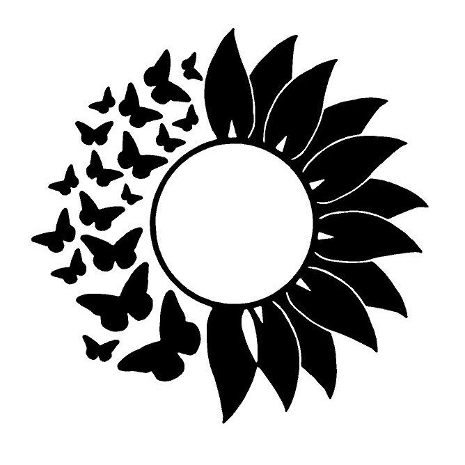 Sticker decorativ perete / geam si auto, flower, 25x25cm
