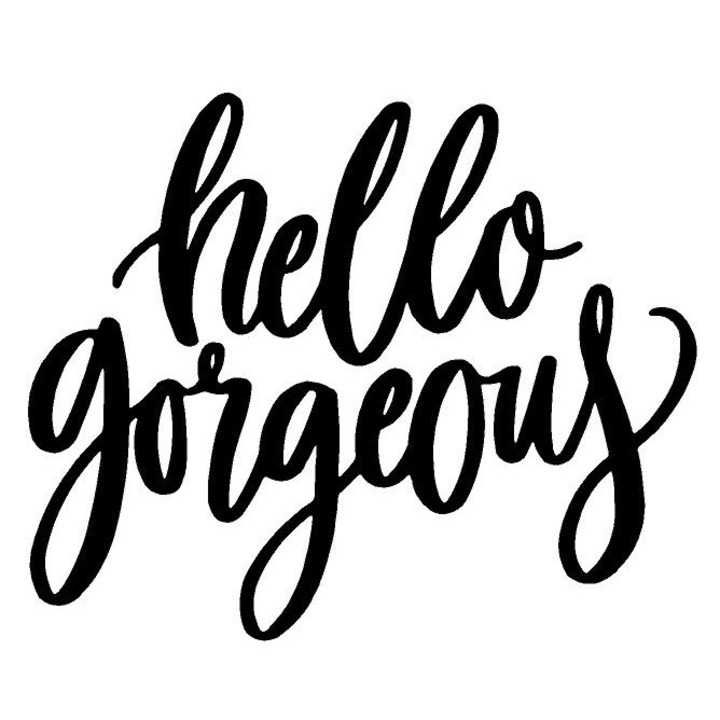 Sticker decorativ perete / geam si auto, hello gorgeous, 25x20cm
