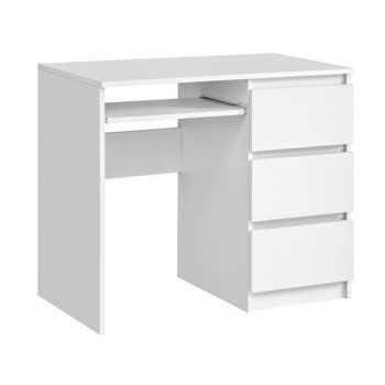 Birou cu 3 sertare, MDF, Alb, 90x76x50 cm Birou cu 3 sertare, MDF, Alb, 90x76x50 cm