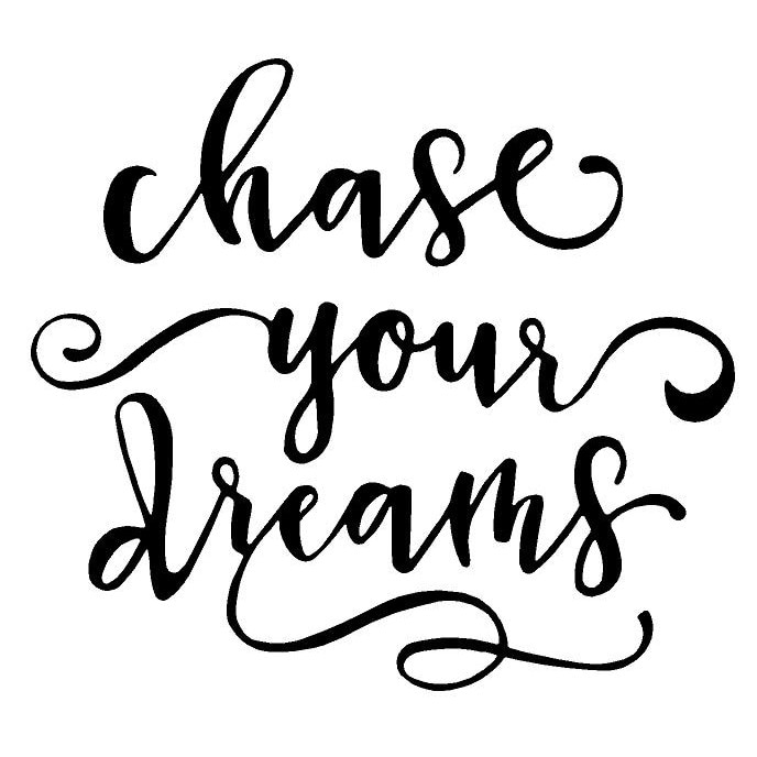Sticker decorativ perete / geam si auto, chase your dreams, 30x27cm