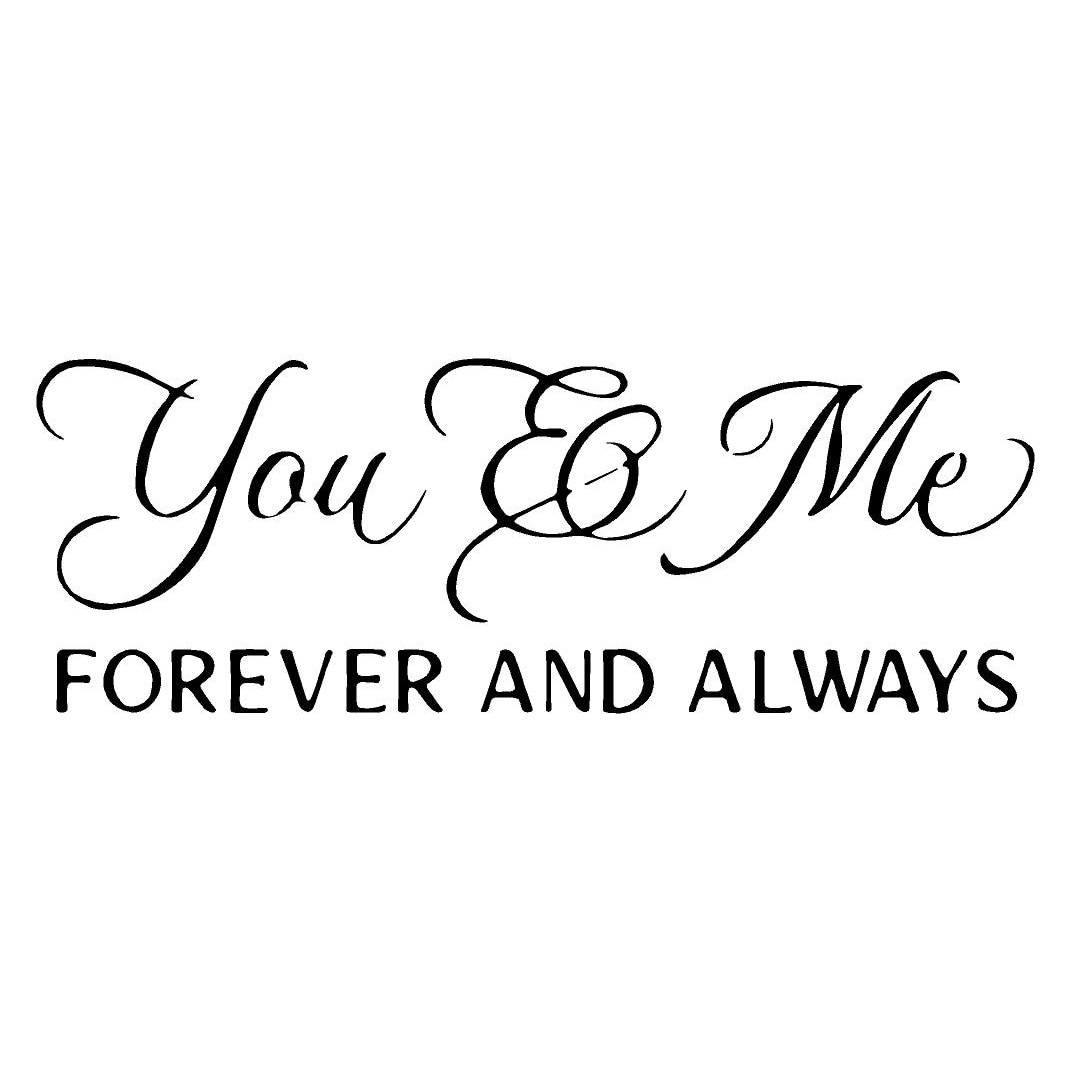 Sticker decorativ perete / geam si auto, you and me, 30x10cm