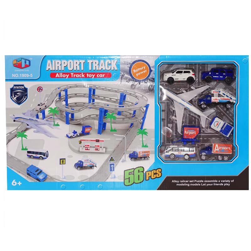 Circuit pentru masinute Airport Track, 56 piese
