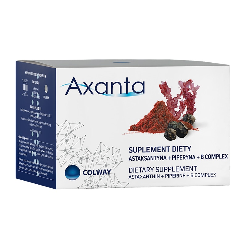Supliment alimentar Colway Axanta Axantina + Piperina + B-Complex, 60 capsule