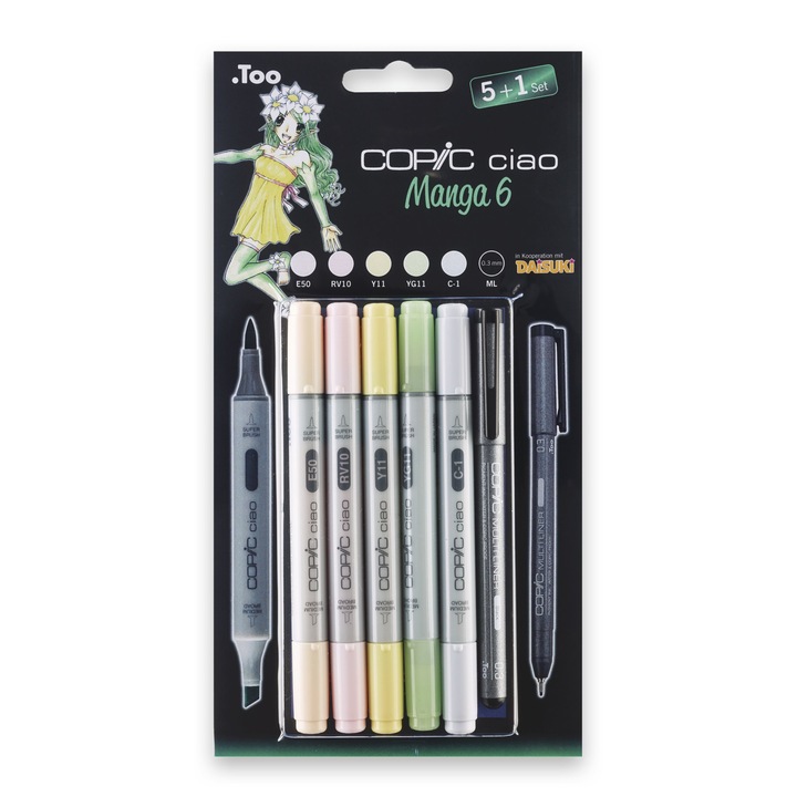 Маркери Copic Ciao #6 Manga set, 5+1 броя