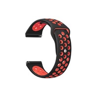 curea compatibila smartwatch samsung gear s3  frontier  22 mm  quick release  perforata  negru  rosu imagen 20_0_
0