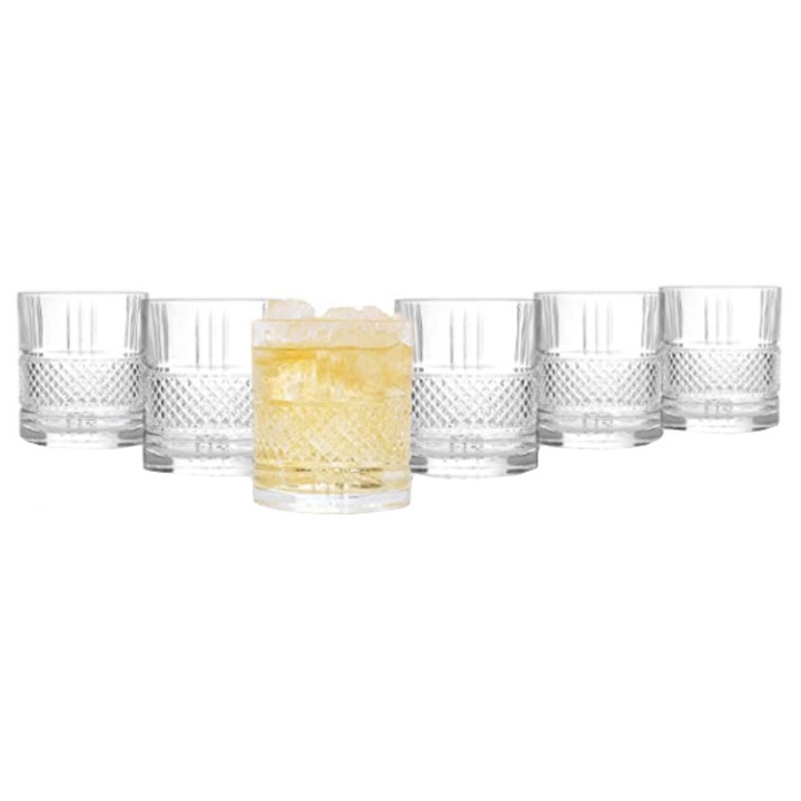 Set 6 pahare RCR Crystal, pentru whisky, dimensiune 8.2 x 8.2 x 9.4 cm