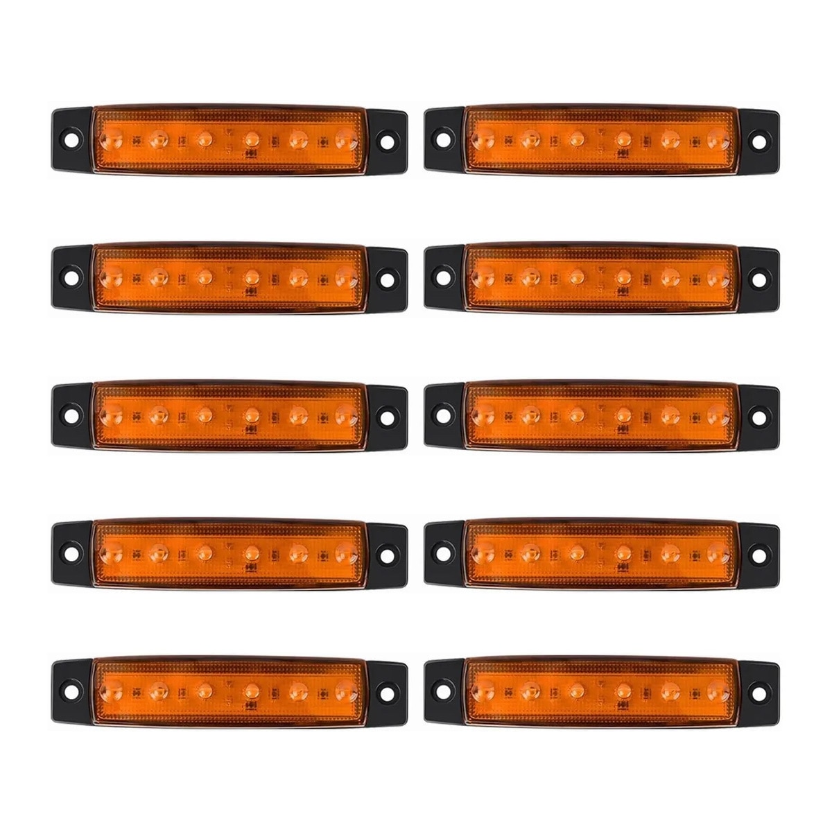 Set 10 Bucati Lampa Laterala LED,6 SMD,Rezistent la Apa,80 lumen,12V,Chihlimbar,Pentru Camioane,Remorci,Tractoare
