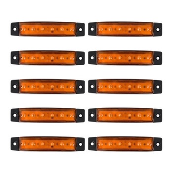 Set 10 Bucati Lampa Laterala LED,6 SMD,Rezistent la Apa,80 lumen,12V,Chihlimbar,Pentru Camioane,Remorci,Tractoare Set 10 Bucati Lampa Laterala LED,6 SMD,Rezistent la Apa,80 lumen,12V,Chihlimbar,Pentru Camioane,Remorci,Tractoare