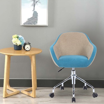 Scaun de birou Kring Ava, material textil, Albastru/Bej Scaun de birou Kring Ava, material textil, Albastru/Bej