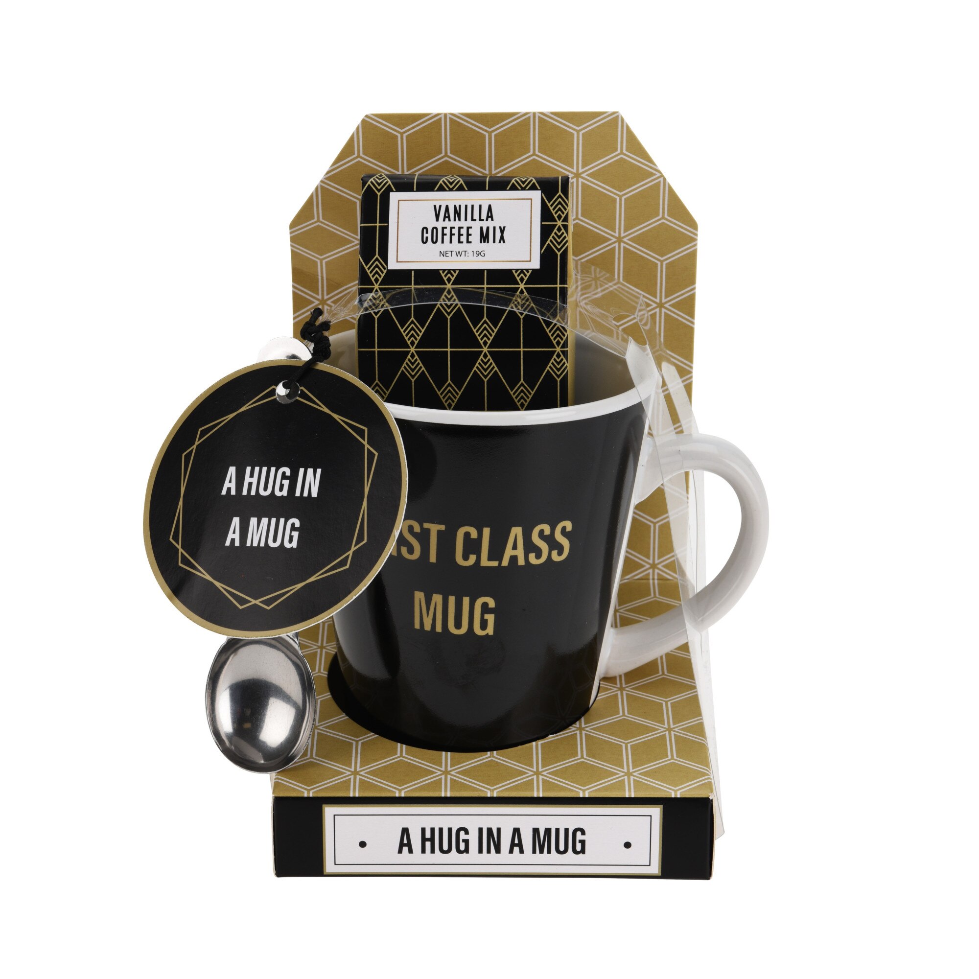 Set cadou cana negru/alb/auriu, 300 ml