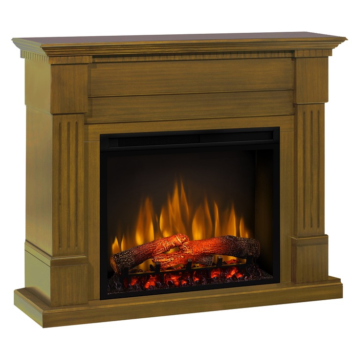 Essex tölgy kandalló - 3D Dimplex XHD28 elektromos kandallóval hanggal