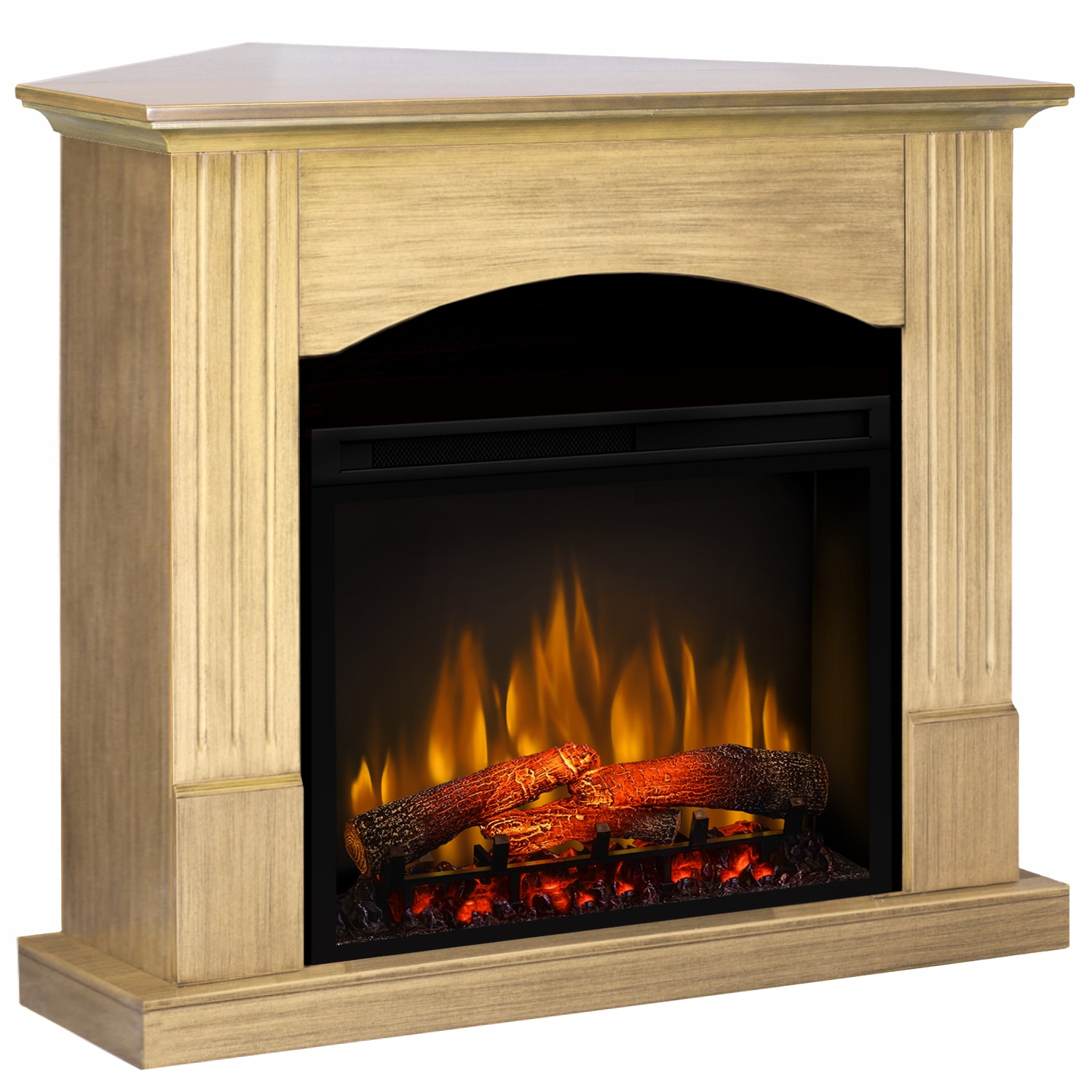 Semineu Nisa Stejar/Negru drept/colt - cu focar 3D Dimplex XHD28 si sunet