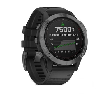 Ceas Garmin Fenix 6 Pro Solar Slate Gray, Black Band Ceas Garmin Fenix 6 Pro Solar Slate Gray, Black Band
