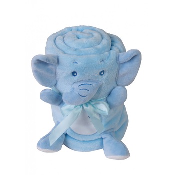 Paturica Babymatex din plus cu mascota Elephant Blue 01 Paturica Babymatex din plus cu mascota Elephant Blue 01