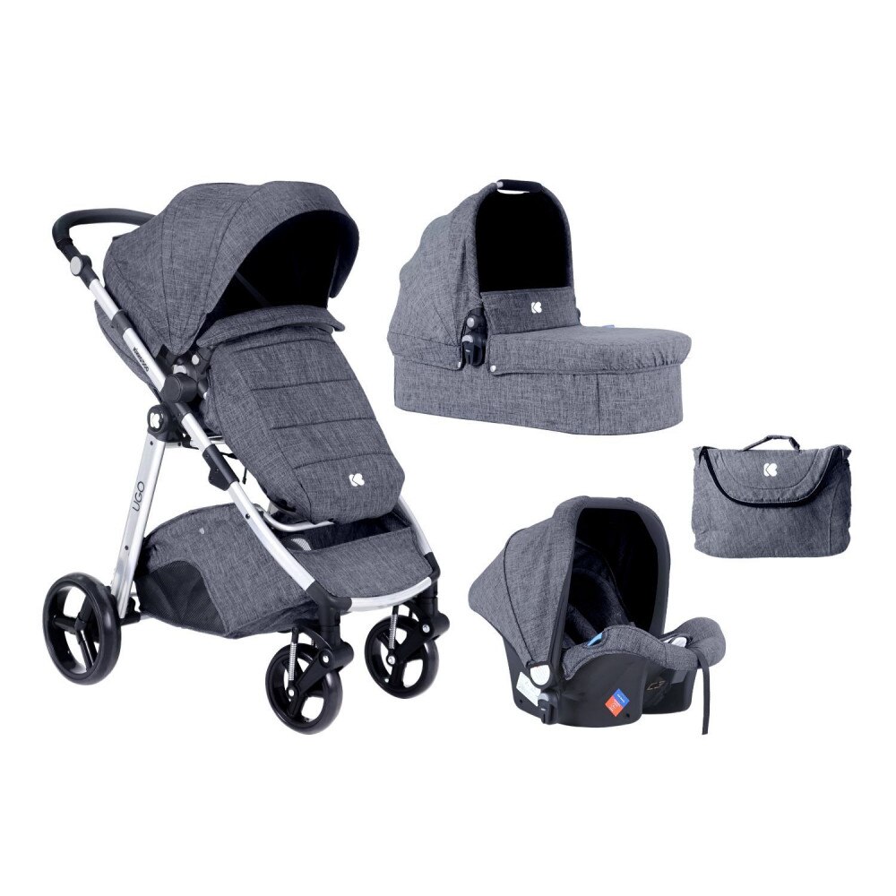 Carucior modular 3 in 1 Ugo Dark Grey Melange 2020