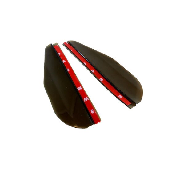 Protectie ploaie si umiditate fumurie pentru oglinda retrovizoare si laterala, set 2 buc, banda 3M, plastic, negru