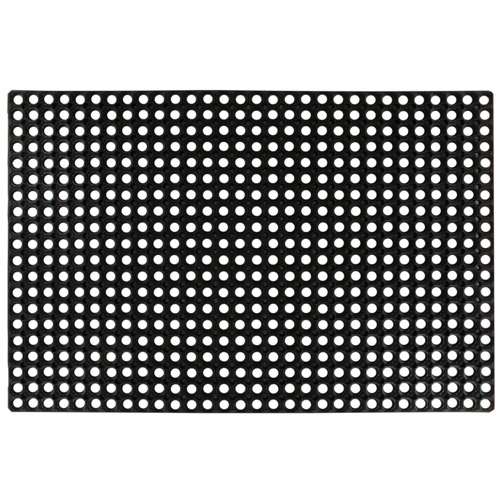 Covoras de usa intrare, vidaXL, Cauciuc, 16 mm/80 x 120 cm, Negru