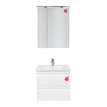 Set mobilier baie Mdf vopsit suspendat 60 cm sertare soft close, lavoar ceramic, oglinda dulap 60 cm 2 usi si lampa led Set mobilier baie Mdf vopsit suspendat 60 cm sertare soft close, lavoar ceramic, oglinda dulap 60 cm 2 usi si lampa led